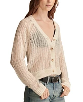 Lucky Brand Women's Open Knit Button-Front Cardigan