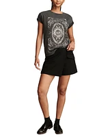 Lucky Brand Women's Find Your Path Studded Graphic Print Boyfriend T-Shirt