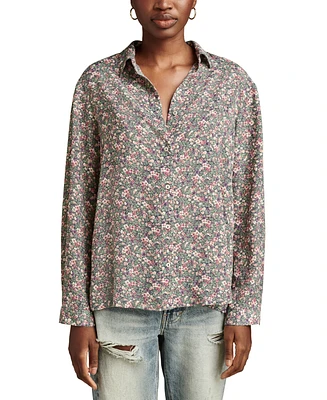 Lucky Brand Women's Printed Pleated Back Shirt