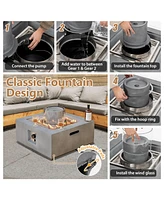 Inolait 28 Inch 50000 Btu Patio Square Propane Fire Pit with Pvc Cover-Gray