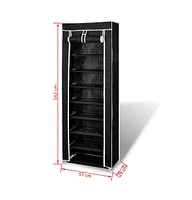 vidaXL Fabric Shoe Cabinet with Cover 22" x 11" x 64