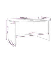 vidaXL Coffee Table White 31.5"x19.7"x16.7" Engineered Wood