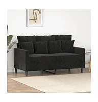 vidaXL 2-Seater Sofa Black 47.2" Velvet