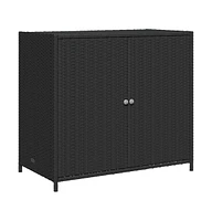 vidaXL Patio Storage Cabinet 32.7"x17.7"x29.9" Poly Rattan