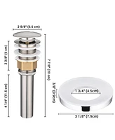 Aquaterior Pop Up Drain without Overflow w/ Mounting Ring for Countertop Sink