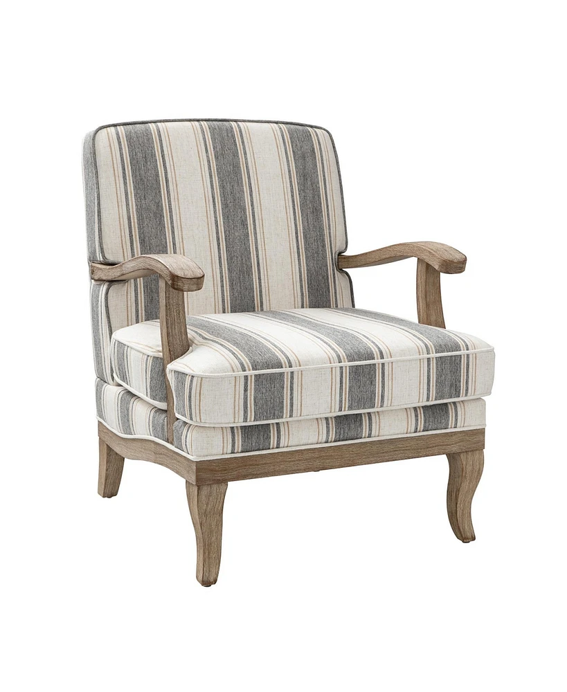 Hulala Home Rinaldo Farmhouse Armchair with Solid Wood Armrests