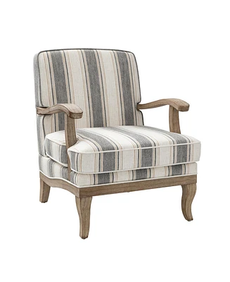 Hulala Home Rinaldo Farmhouse Armchair with Solid Wood Armrests