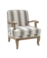 Hulala Home Rinaldo Farmhouse Armchair with Solid Wood Armrests