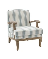 Hulala Home Wooden Upholstered Rinaldo Armchair with Feet Featuring Graceful Curves