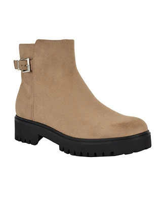 Calvin Klein Women's Kalonie Almond Toe Lug-Sole Casual Booties