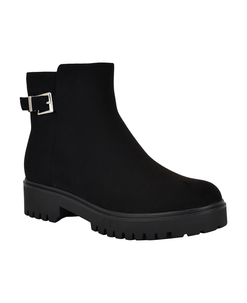 Calvin Klein Women's Kalonie Almond Toe Lug-Sole Casual Booties