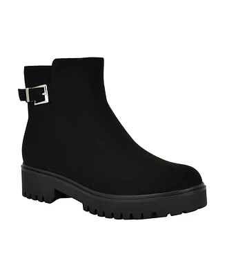 Calvin Klein Women's Kalonie Almond Toe Lug-Sole Casual Booties