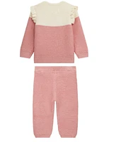 Guess Baby Girl Knit Long Sleeve Sweater Pant Set