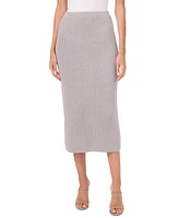 Vince Camuto Women's Metallic-Knit Midi Skirt