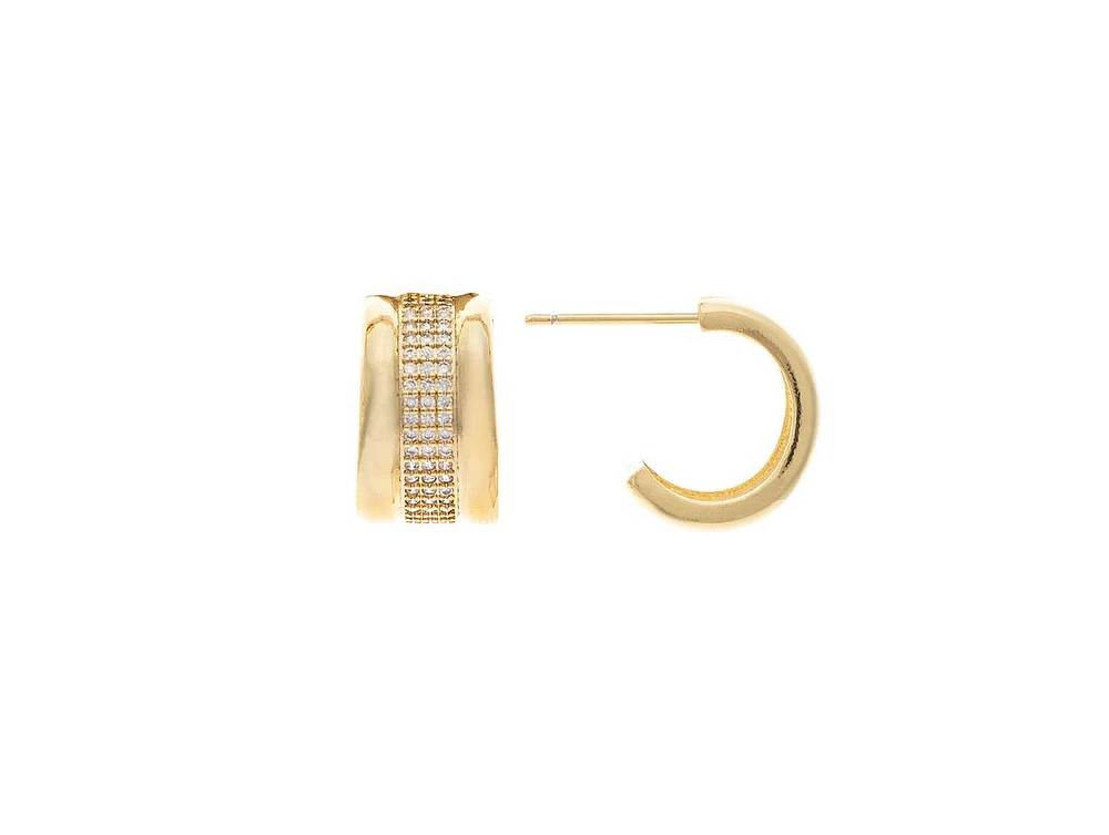 Rivka Friedman Huggie Cubic Zirconia Earrings