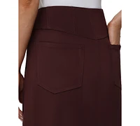 Frye Women's Faux-Suede Corset-Seamed Midi Skirt