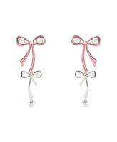 Coach Faux Cultivated Pearl Signature Bowtique Double Drop Earrings