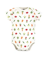 Touched by Nature Baby Boys Organic Cotton Bodysuits, Peas And Thank You