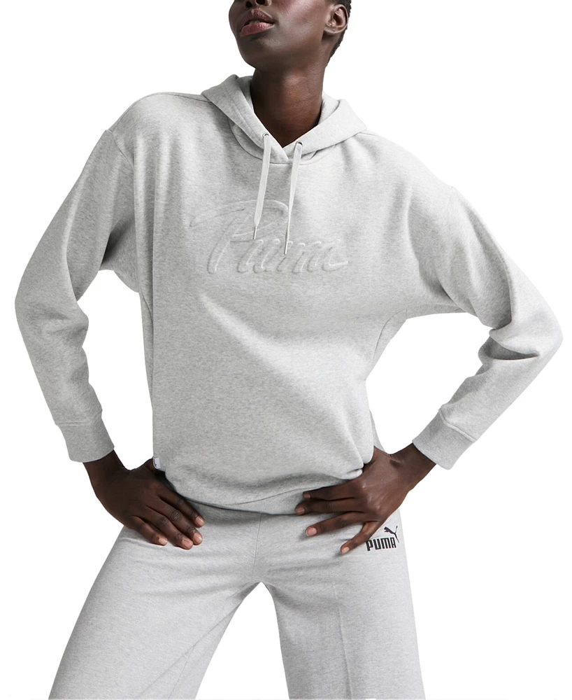 Puma Women's Embossed-Logo Fleece Hoodie