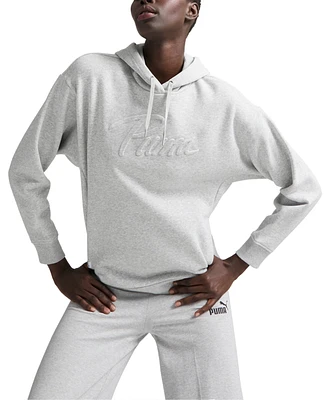Puma Women's Embossed-Logo Fleece Hoodie