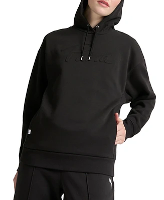 Puma Women's Embossed-Logo Fleece Hoodie