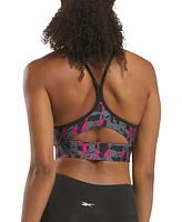 Reebok Women's Id Training Printed Cut-Out Bra