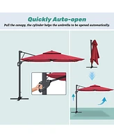 Boyel Living 10 ft. Aluminum and Steel Cantilever Outdoor Patio Umbrella With Led Light