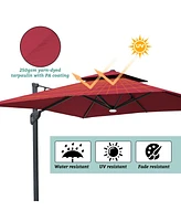 Boyel Living 10ft Aluminum and Steel Cantilever Led Outdoor Patio Umbrella With Base