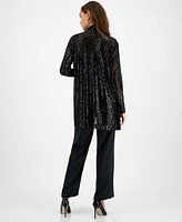 Anne Klein Women's Sequin Embellished Open-Front Jacket