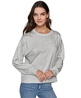 Karl Lagerfeld Paris Women's Embellished Crewneck Sweatshirt