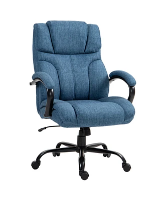 Vinsetto Big and Tall Office Chair, Fabric Executive Desk Chair, Blue