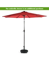 Givimo 50 Lbs Patio Wicker Style Resin Umbrella Base Stand Heavy Duty with Wheels