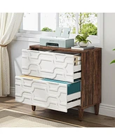 Tribesigns 2-Drawer File Cabinet, Lateral Filing Cabinet for A4/Letter/Legal Size, Office Storage Printer Stand with Drawer Home
