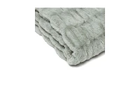 Chanasya Premium Ruched Faux Fur Throw Blanket - Luxurious, Soft Reversible Mink 50" x 65” Marble