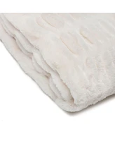 Chanasya Premium Ruched Faux Fur Throw Blanket - Luxurious