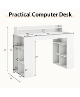 Gymax 48'' Computer Desk Study Writing Workstation w/ Bookshelf & Monitor Stand Riser