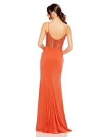 Mac Duggal Women's Sweetheart Mesh Embellished Gown