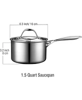 Cooks Standard 1.5 quart Multi-Ply Clad Saucepan with stainless steel lid