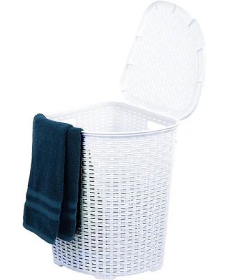 Superio Wicker Laundry Hamper 50 L Brown Corner Hamper