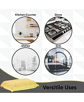 Superio Microfiber Kitchen Dishwashing Yellow Sponges Scrubbing Sponges
