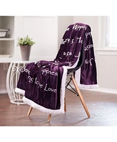 Chanasya Premium Love & Joy Inspiring Gift Throw Blanket - Cozy, Warm and Fluffy Sherpa
