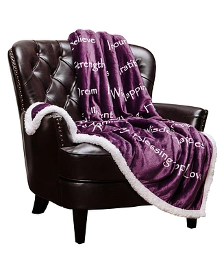 Chanasya Premium Love & Joy Inspiring Gift Throw Blanket - Cozy, Warm and Fluffy Sherpa