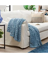 Chanasya Premium Soft Cloud Faux Fur Throw Blanket - Plush, Sherpa & Minky 50" x 65” Orange