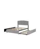 Streamdale Furniture Queen Size Platform Bed with 2 Drawers and Trundle