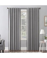 Sun Zero Amherst Velvet Noise Reducing Thermal Extreme 100% Blackout Back Tab Curtain Panel