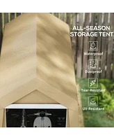 7' x 12' Garden Storage Tent: Waterproof Shed Shelter for Bikes, Tools, More