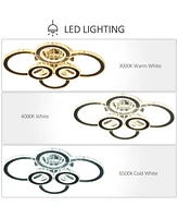 Streamdale Furniture Led Hanging Chandelier Lighting Fixture w/ 6 Rings & 50,000 Hour Lifespan