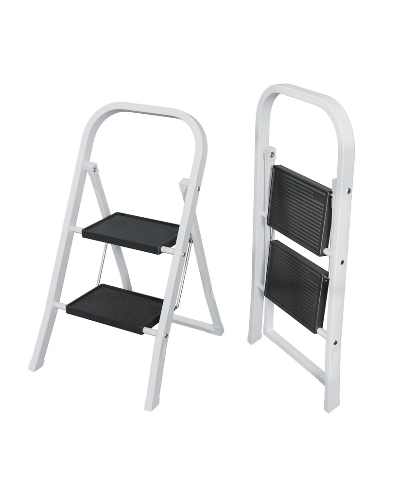 Streamdale Furniture Folding 2-Step Ladder: Space-Saving, Sturdy, and Non-Slip