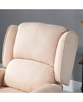 Massage Recliner Sofa Chair with Heat Function, Remote, Cream