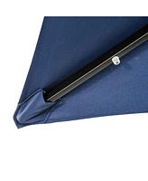 Solar Patio Umbrella: 9' x 7' Led Lighted with Tilt & Crank